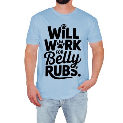 Lustiger Hundeslogan Herren T-Shirt funktioniert für Bauch reiben Tier Geburtstag Geschenk