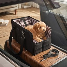 Console Pet Dog Car Seat Dogs Armrest Booster Seat For Small Dogs Travel -Black