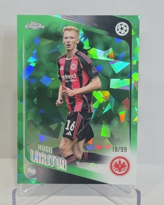 2025-26 Topps Chrome Uefa Club Competitions - Hugo Larsson #36 Green Lava /99