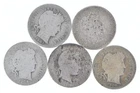 Better Lot 5 1903-O 1905-S 1908-D 1898 1906-D Barber Dime 0.50 Face *253