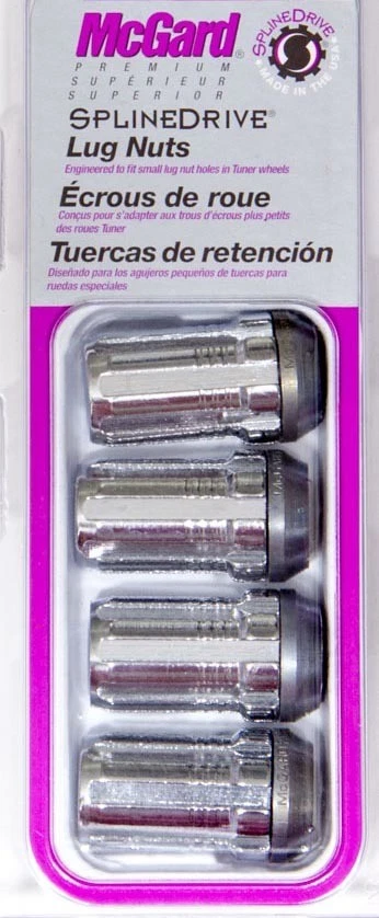 Mcgard 65357, Set of 4 Chrome Steel Lug Nut 12Mmx1.50 4 Pack Splinedrive Perform — 第 3/4 张图片