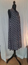 Classic Vtg Anne Kein Graphic Print Silky Black And White Zipper Front Sz 10