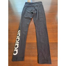 Adidas Leggings Women XS Black High Waisted Logo Activewear Pants NEW