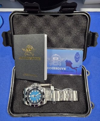 ADDIESDIVE AD2537 Men s Quartz Diving Watch 41mm 200M Waterproof Blue Wave New