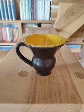 Pot à lait en céramique vintage jaune et noir