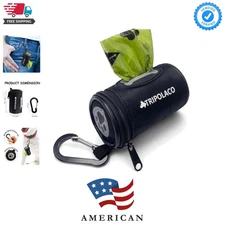 Soft Fabric Dog Waste Bag Holder with Easy Release - Universal Fit for Leashes