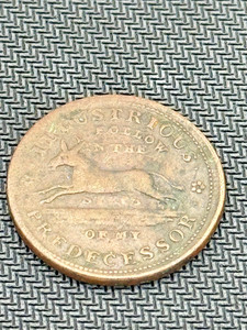 1837 Hard Times Token – “Illustrious Predecessor / Executive Financiering” HT-34