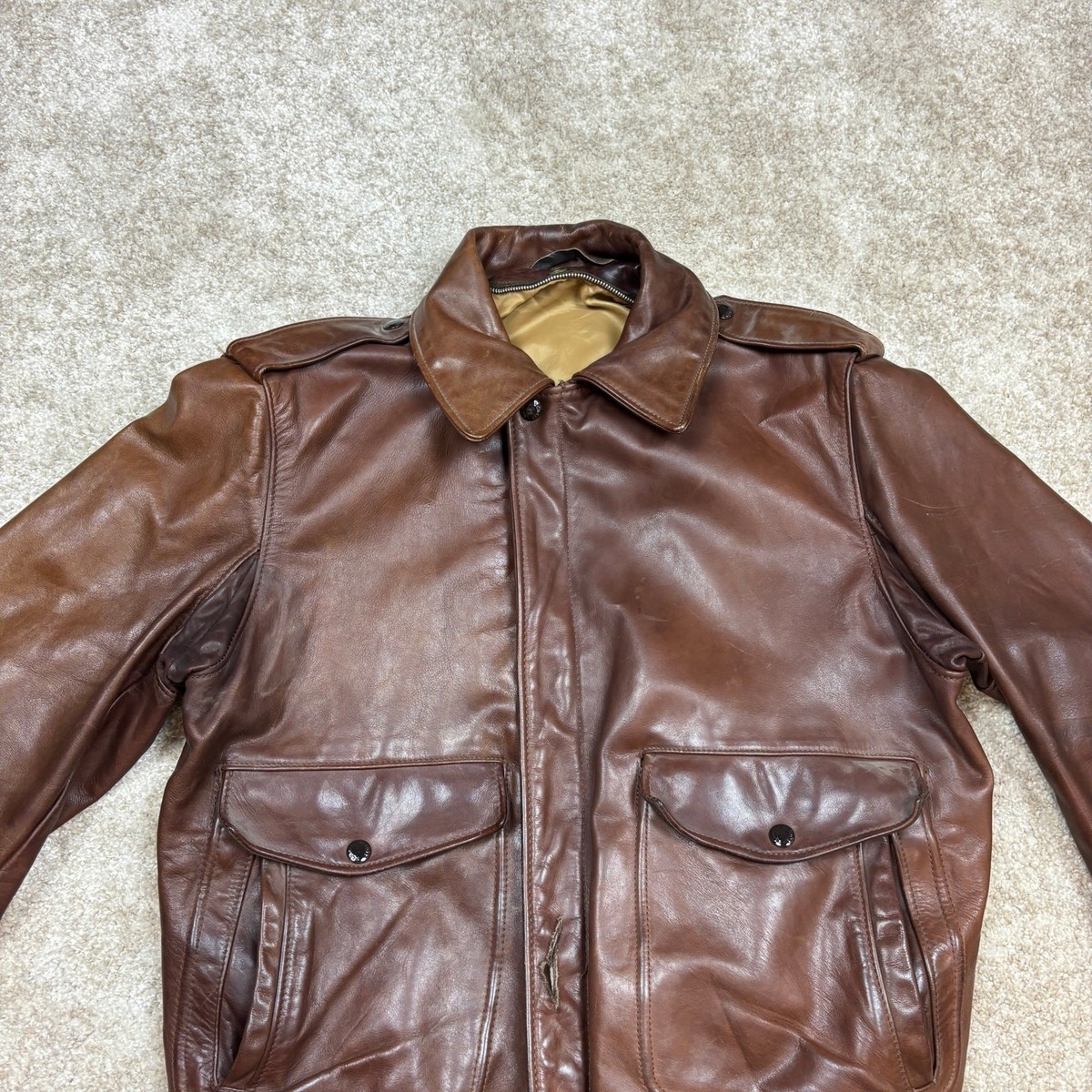 Vintage Schott Bros NYC A-2 Flight Leather Jacket Men's 40