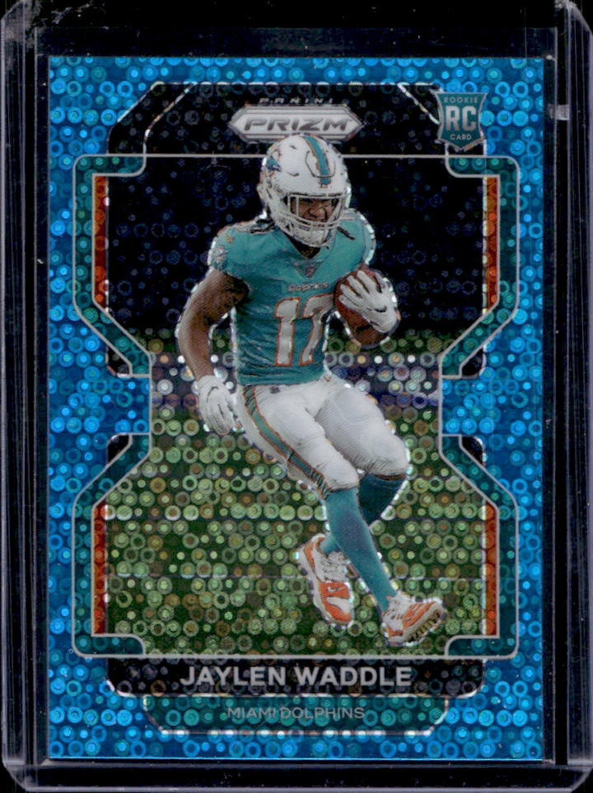 2021 Prizm Jaylen Waddle RC No Huddle Blue Rookie #41/79 Dolphins