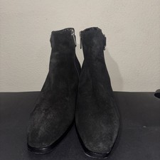 AQUATALIA Boots 11 M Faria Suede Waterproof Ankle Booties Dark Academia Black