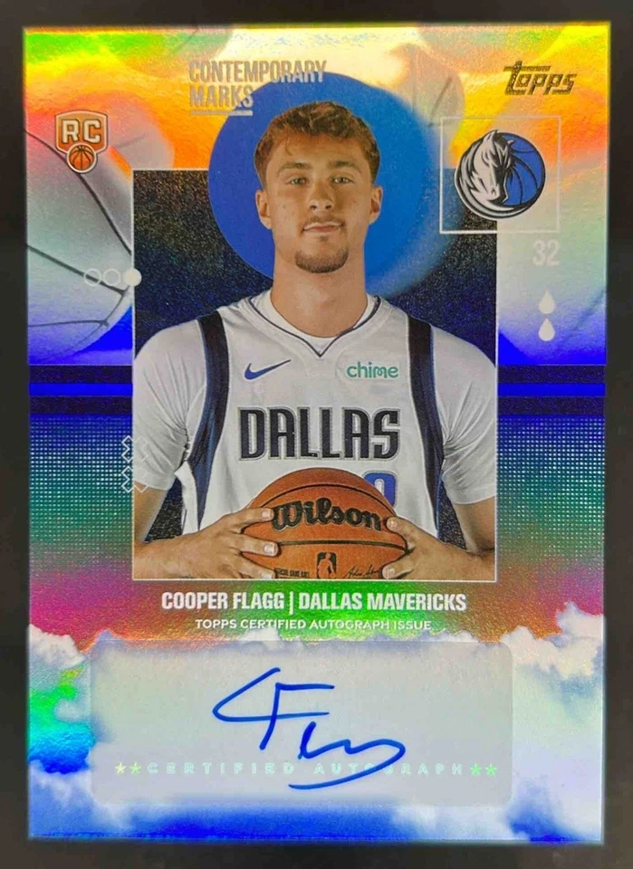 2025-26 Topps Cooper Flagg современные марки радиоуправляемая радужная фольга дебютант с автографом #CM-CF