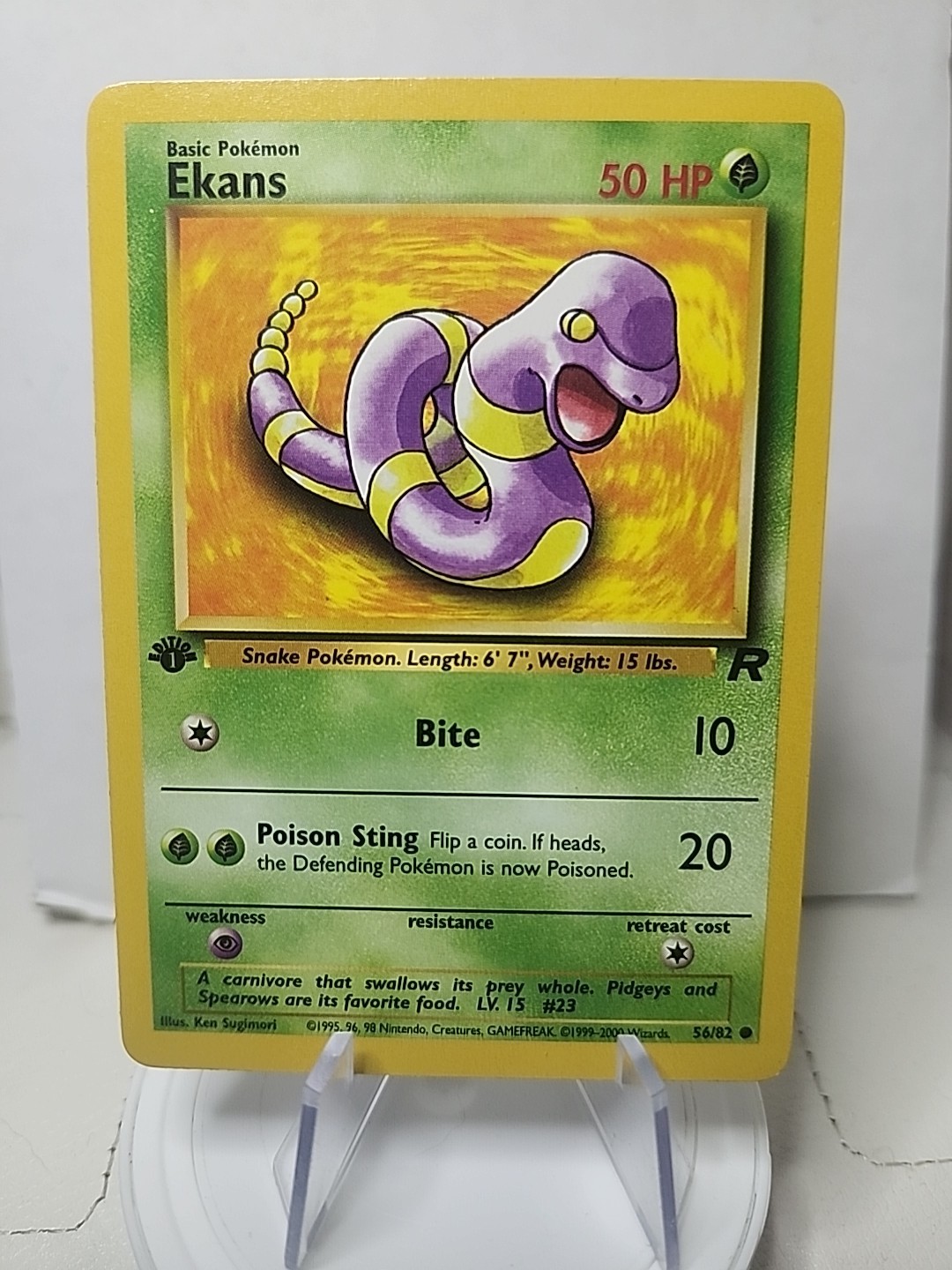 1st Edition Ekans 56/82 - Team Rocket - Near Mint Pokemon Card