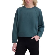 DKNY Sport Women's Logo Crewneck Sweatshirt, Dark Green, Medium
