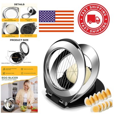 Egg Slicer for Hard Boiled Eggs Stainless Steel Cutter with Three Slicing Styles