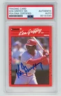 KEN GRIFFEY SR. Reds Signed 1990 Donruss Baseball Card #469 PSA Auto
