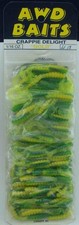 Awd W13-10 WOW Triple Trouble Grub 2" GreenYellowChartreuse Card of 10