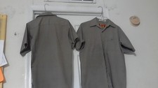 RED KAP UNIFORM WORK SHIRTS  M-SS   LOT OF 5  BROWN PRE-OWNED