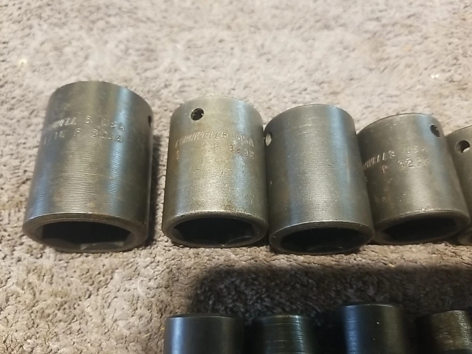 Cornwell 1/2" Drive 6 puntos SAE Imp. Juego de enchufes. Con adaptador 1 1/16" a 3/8" mixto Foto 2 de 4