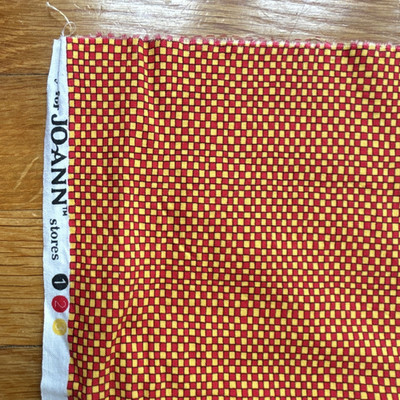 Jo-Ann Red & Yellow Geometric Pattern Fabric Piece - Red Yellow Check Style