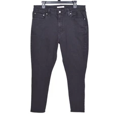 Levis Jeans Womens Size 34 Black 721 High Rise Skinny Stretch Dark Wash Denim