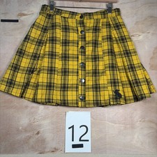 Harry Potter Harry Potter Hufflepuff Pleated Plaid Skirt Womens XL Large Yellow