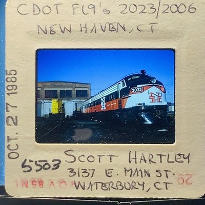 CDOT FL9 Train 2023/2006 New Haven CT 1985 Original 35mm Slide Scott Hartley