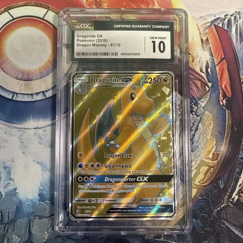 CGC 10 GEM MINT Dragonite GX Dragon Majesty 67/70 Ultra Rare Holo Pokemon Card
