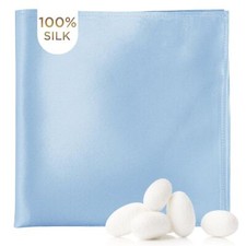 Light Blue Pocket Squares for Men 100 Silk Handkerchief for Tuxedo Suit Wedd...
