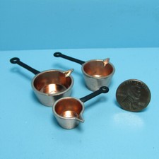Dollhouse Miniature Metal Copper Pot Set IM65060