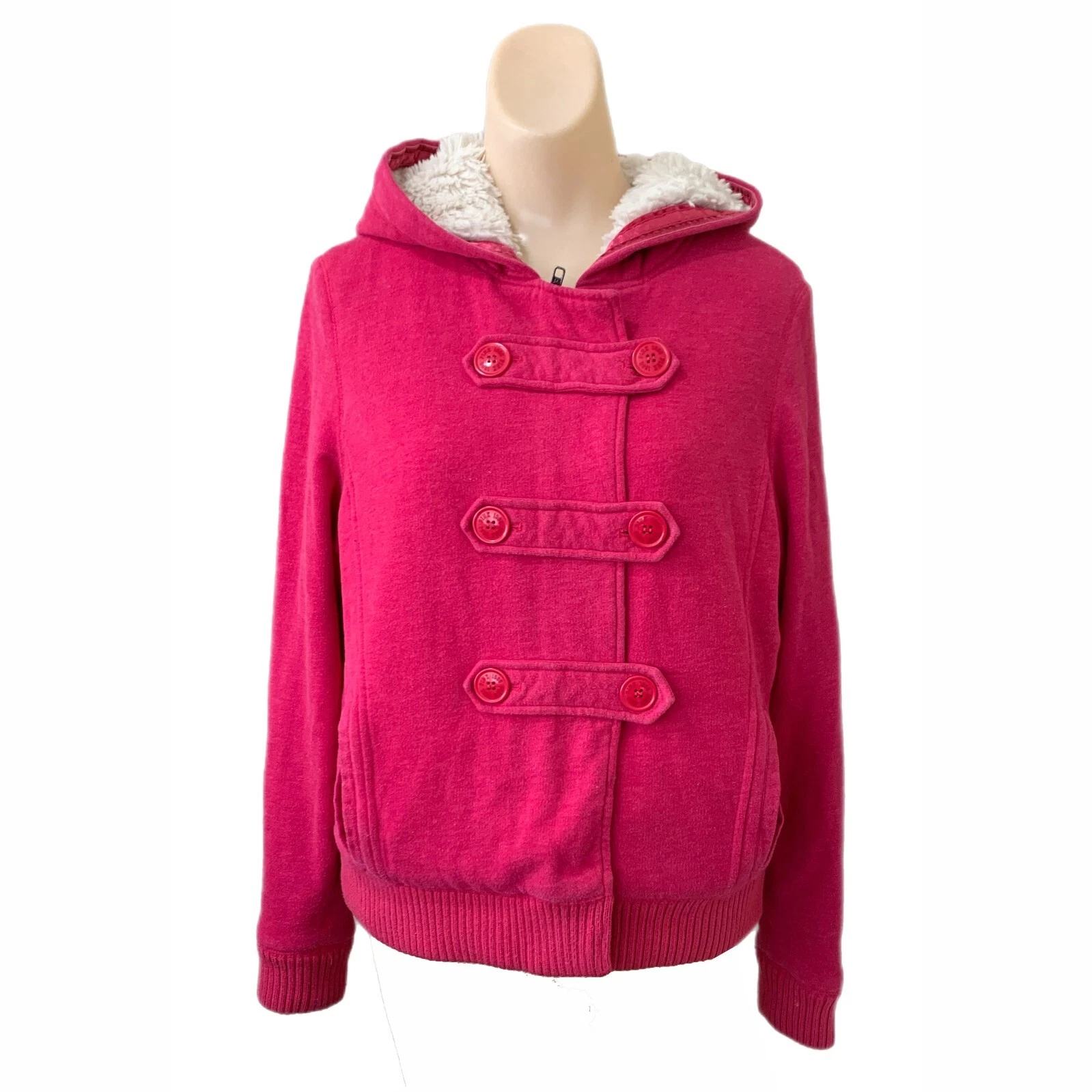UNDERCOVER Giacca ROSA Victoria Secret media con cappuccio zip intera foderata in pile logo