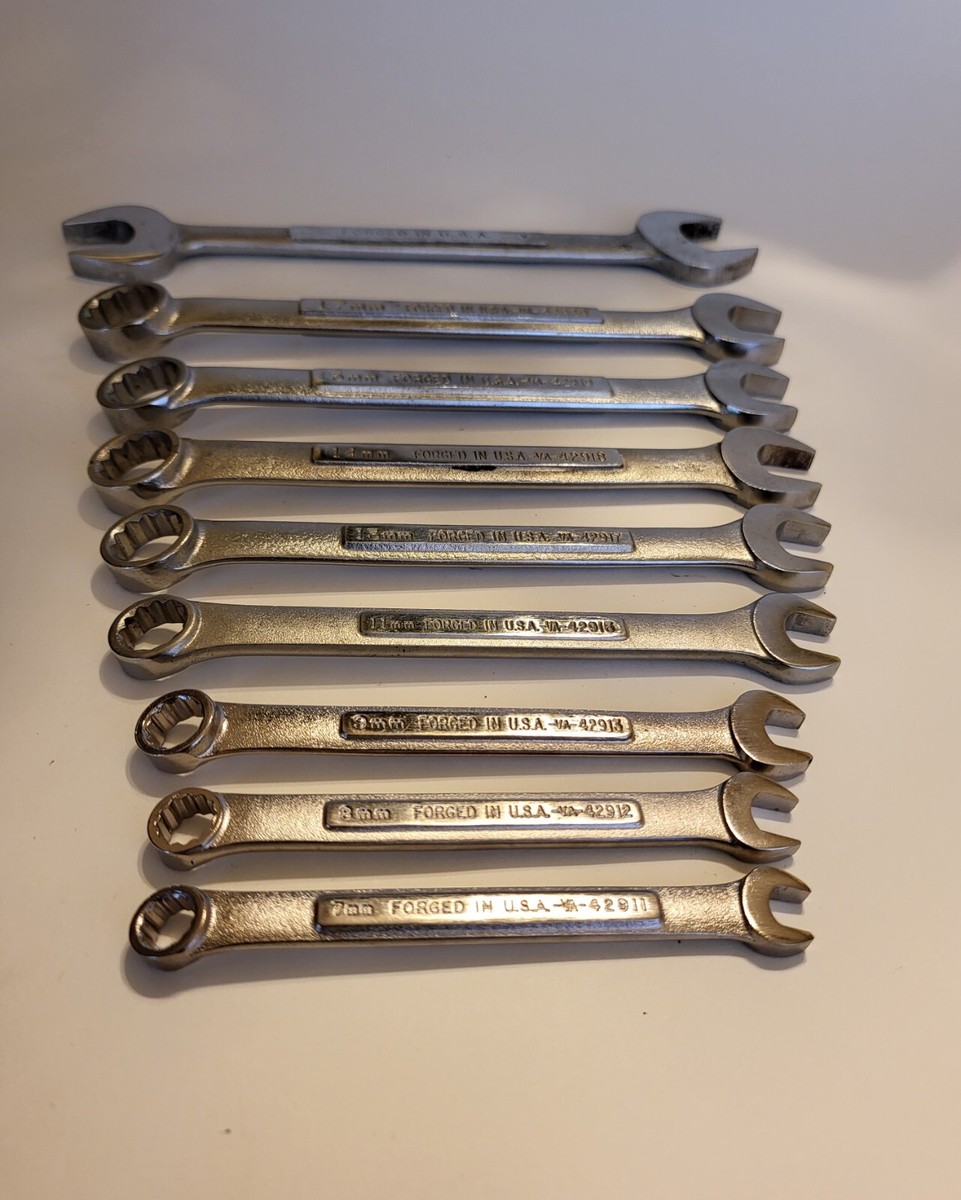 Vintage Craftsman 9-Piece V Series Metric Double Box End Wrench