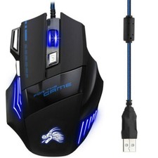 NEW GAMING 5500 DPI 7 BUTTONS USB LED OPTICAL WIRED GAMING GAME MOUSE MICE UK