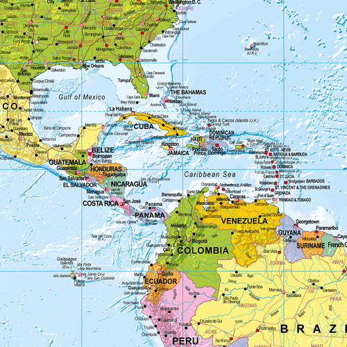 Map of the World 1:30m, Political World Map, Large Poster of World with Flags - Picture 3 of 6