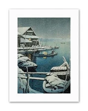 SNOW LAKE MUKAIJIMA KAWASE HASUI JAPAN Painting Canvas art Prints
