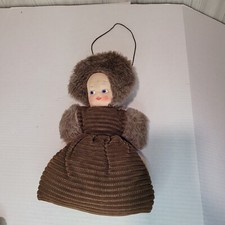 Vintage Fabric with Doll Face Childs Muff Hand Warmer Children's Size "Fur"