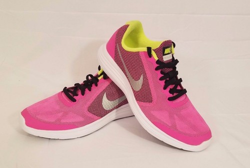 Nike Revolution 3 Niñas 819416-600 correr Rosado, Amarillo, Plata, Negro  Tamaño 5.5Y | eBay