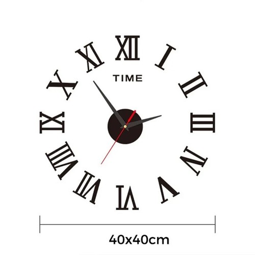 3D DIY Large Roman Numerals Luxury Mirror Wall Sticker Clock Home Decor 40cm - Picture 3 of 9