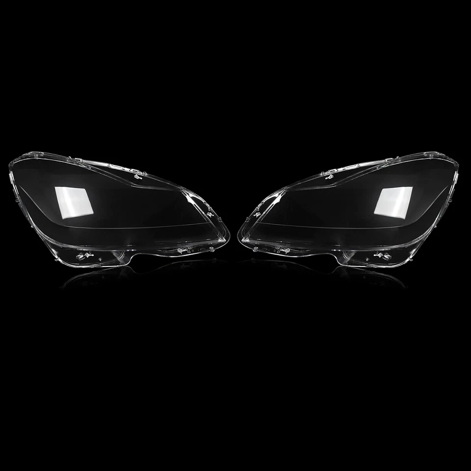 For Mercedes Benz C-Class W204 2011-2015 Pair Headligt Lens Headlamp Cover Clear Foto 2 de 4