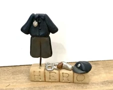 Police Officer Hero Figurine / Cake Topper Policeman Uniform by Suzi Skoglund