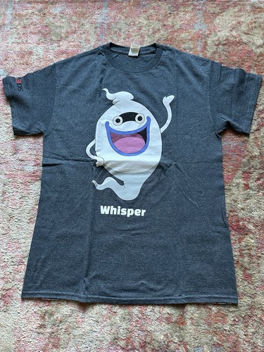Yo-Kai Watch Whisper Dark Grey T-Shirt Medium Nintendo 3DS Yokai ANIME PRE-OWNED