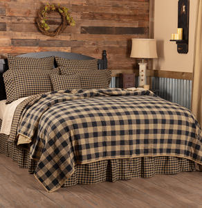 BLACK BUFFALO CHECK King QUILT : COTTON WESTERN LODGE ...
