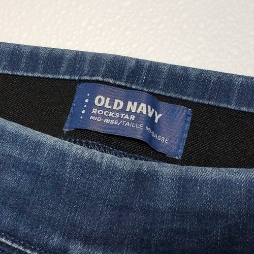 Old Navy Rockstar Mid-Rise Jeans Damen Gr. 6 Blau Denim Stretch Elastischer Bund - Bild 3 von 17