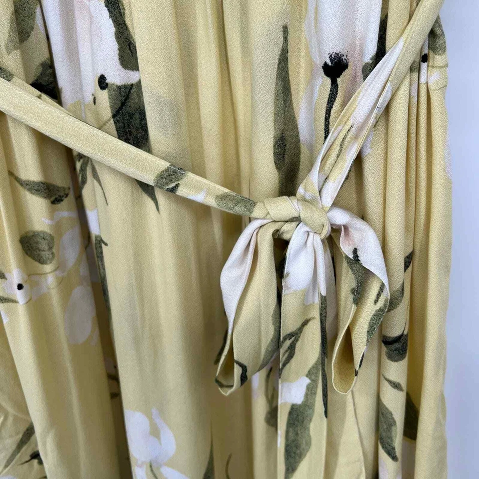 Vestido envolvente floral Rachel Roy para mujer talla 2X amarillo manga acampanada midi rayón Foto 3 de 4