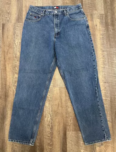 Vintage Tommy Hilfiger Jeans Men 36x31.5Freedom Relaxed Flag Denim Pant 90