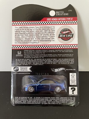 HOT WHEELS 1995 HONDA INTEGRA TYPE R RLC REDLINE CLUB REAL RIDERS