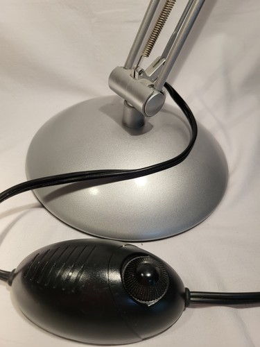 Long-Reach Halogen Task Light with Weighted Base, 39" Arm Reach, Silver - Picture 2 of 9