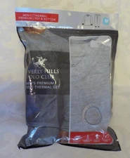 Beverly Hills Polo Club Men Thermal Underwear Set Size M NIP Grey Cotton Blend