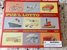 Puz'l Lotto Set of 4 Puzzles Game Things That Go- Open Box