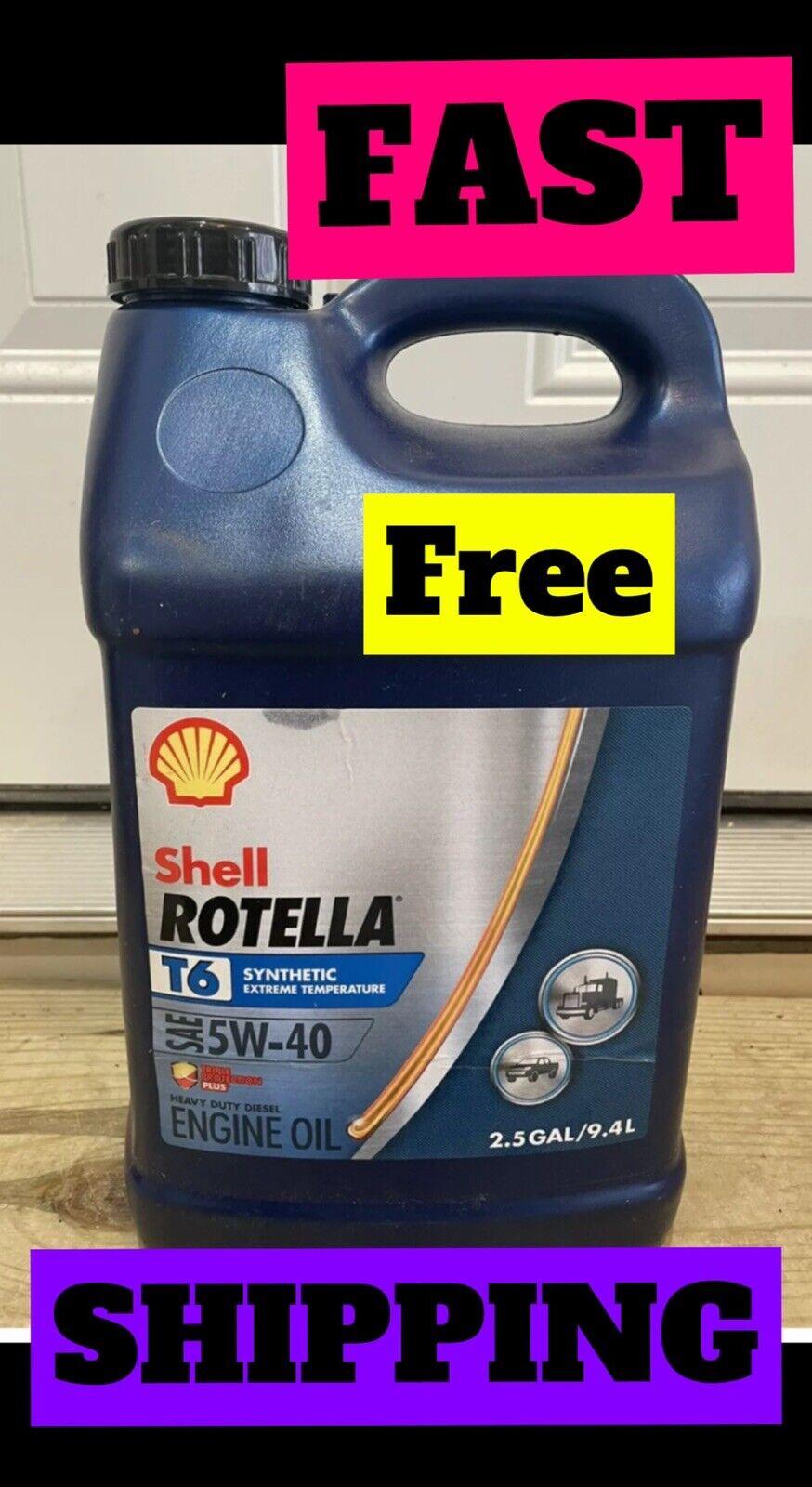 Shell Rotella T6 5W-40 Full Synthetic Diesel Engine Oil 2.5 Gal 5W40 Ships Today