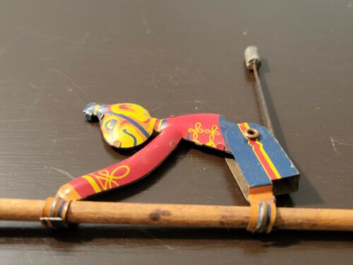 Vintage Folk Art Wooden Climbing Monkey on Pole Toy 18 3/4" Long - Picture 6 of 7